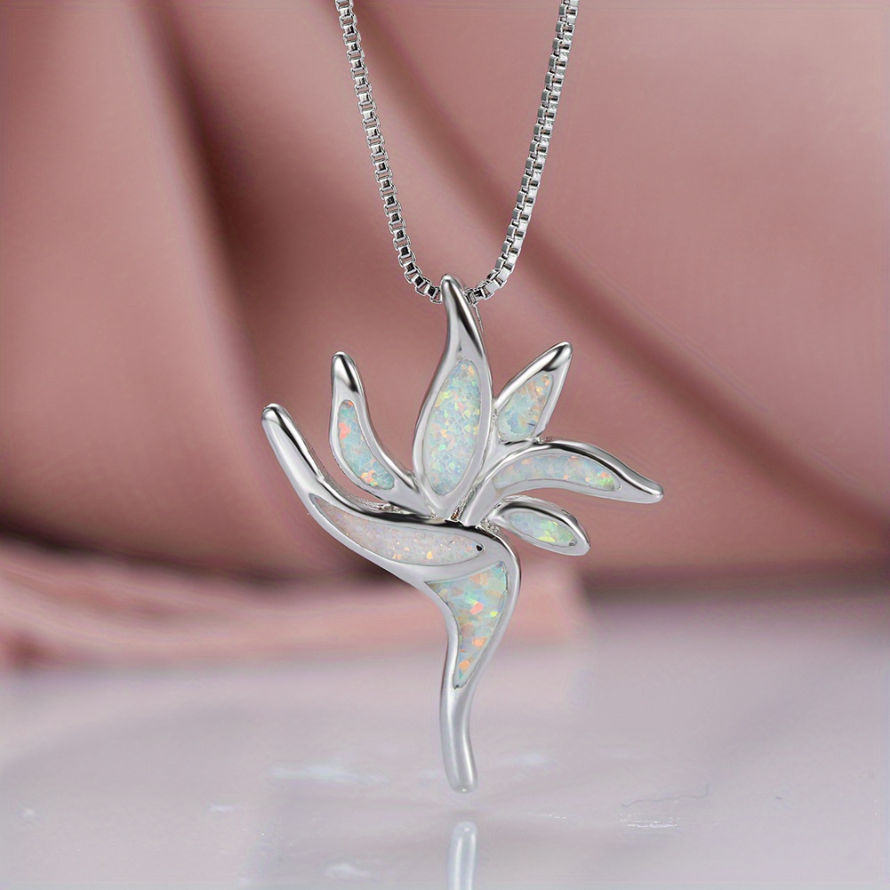 Opal Torch Pendant Long Necklace - Fashionable & Distinctive